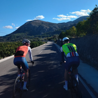 Two GBCT riders on a training camp abroad