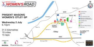 Course map - British Cycling Women's Road Series - Otley GP - Click to enlarge