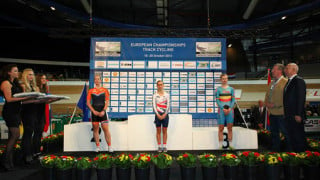 Laura Trott wins omnium gold at the European Track Championships in Apeldoorn