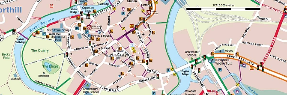 Shrewsbury Town Map Printable