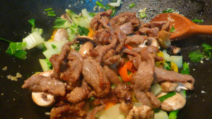 Peppered beef and vegetable stir-fry