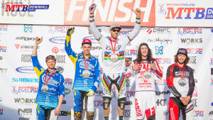 Gee Atherton and Manon Carpenter win 2015 British Cycling MTB Downhill Series round one