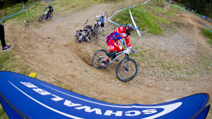 Megan Wherry and Lewis Lacey winners at round two of British Cycling MTB Four Cross Series