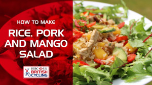 Rice, pork and mango salad
