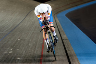 Charlie Tanfield riding the Hope-Lotus Paris track bike