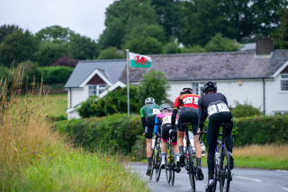 Four break away cylists at Cadence Road Race round of the Junior Menâ€™s National Road Series.