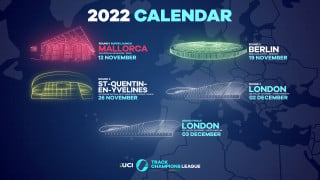 A calendar with all of the velodromes hosting the Track Champions League