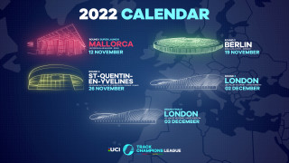 A calendar with all of the velodromes hosting the Track Champions League