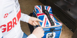 Kitbrix bag on floor next to a person in GBR kit