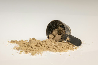 A scoop of protein powder