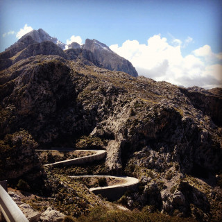A view of the Sa Calobra climb in Mallorca