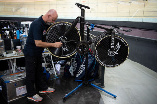 Ernie Feargrieve working on a bike track centre