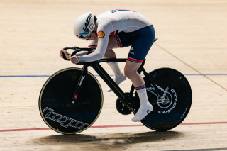 Iona Moir in the women's sprint at the 2025 UEC Track Elite European Championships