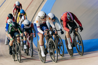 Maddie Leech in the women's omnium at the 2025 UEC Track Elite European Championships