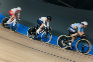 Matt Walls in the men's points race  at the 2025 UEC Track Elite European Championships