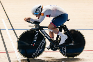 Neah Evans in the kilo at the 2025 UEC Track Elite European Championships
