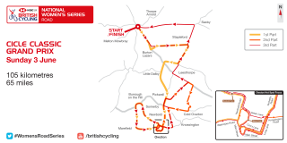 A map detailing the course for the Women's CiCLE Classic