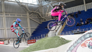 Championship women's racing at the HSBC UK | BMX National Series in Manchester