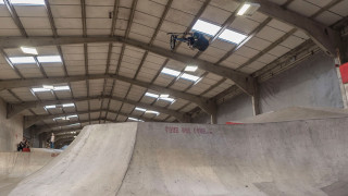 British BMX Freestyle Park rider Alex Coleborn in action