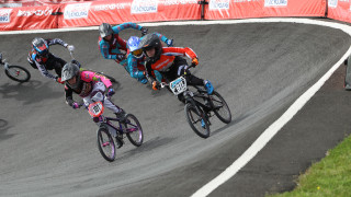 Championship women's racing at the HSBC UK | BMX National Series.