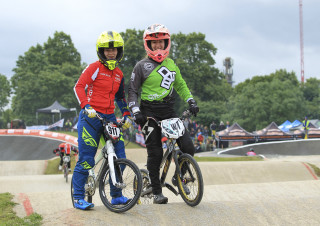 Beth Shriever and Charlotte Green at Peckahm BMX Track 2019.