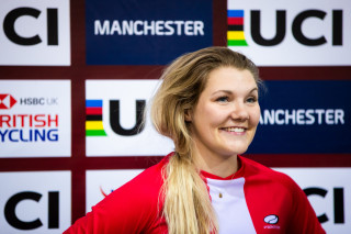 Simone Christensen wins the women's round one at the Manchester BMX SX World Cup 2019.