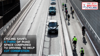 Cycling saves a third of road space compared to driving to help cut congestion
