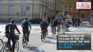 Danish levels of cycling in the UK would save the NHS Â£17 billion within 20 years