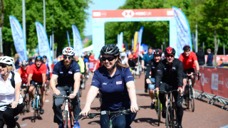 Julie Harrington rides at the Let's Ride event Cardiff.