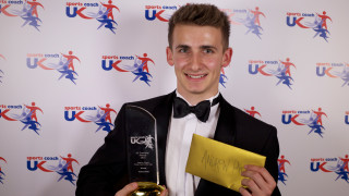 Andrew Pink, winner of the Heather Crouch Young Coach of the Year award