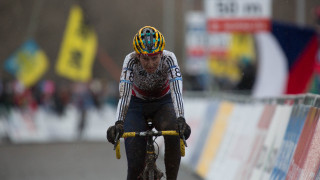 Nikki Harris at the 2015 UCI Cyclo-cross World Championships in Tabor, Czech Republic.
