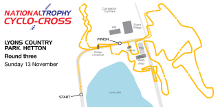 Course map for the 2016/17 British Cycling National Trophy Cyclo-cross Series