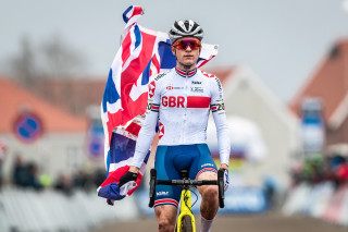 Tom Pidcock winning the 2019 UCI World Cyclo-cross Championships.