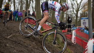 British champion Helen Wyman in action in the UCI Cyclo-cross World Cup in Namur