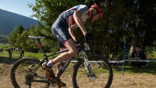 Grant Ferguson races at the 2014 UCI Mountain Bike World Championships