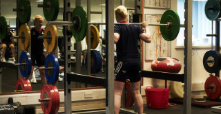 Sophie Thornhill trains in the gym