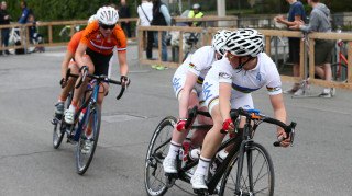 Some close racing for the world champions against the Dutch team