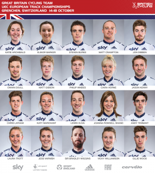 The Great Britain Cycling Team for the 2015 UEC European Track Cycling Championships