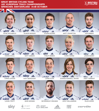 The Great Britain Cycling Team for the 2015 UEC European Track Cycling Championships