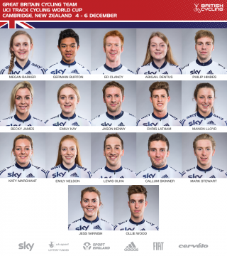 Great Britain Cycling Team for UCI Track Cycling World Cup in New Zealand