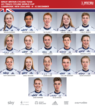 Great Britain Cycling Team for UCI Track Cycling World Cup in New Zealand