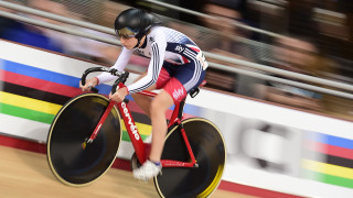 Laura Kenny competing for the Great Britain Cycling Team