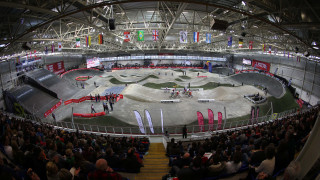 The indoor BMX track at the HSBC UK | National Cycling Centre in Manchester 