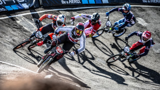 Liam Phillips races in the UCI BMX Supercross World Cup