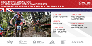 Great Britain Cycling Team for the 2016 UCI Mountain Bike World Championships