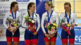 The junior women's team pursuit squad win bronze at the European championships