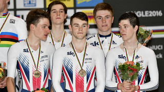 The Great Britain Cycling Team junior men's team pursuit squad win bronze at the junior world championships