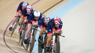 The Team GB women's endurance squad train at the Rio Olympic Velodrome