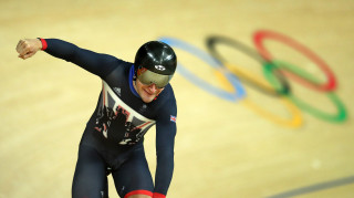 Callum Skinner celebrates his qualification for Saturday's sprint 1/8 finals