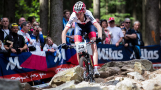 Grant Ferguson in action at the 2016 UCI Mountain Bike World Championships